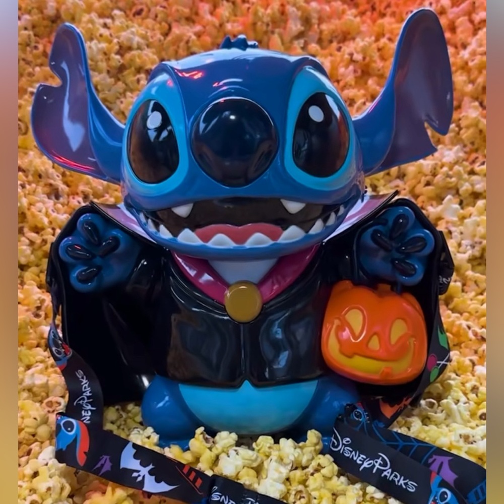 Disney Parks Halloween 2024 Vampire Stitch Popcorn Bucket